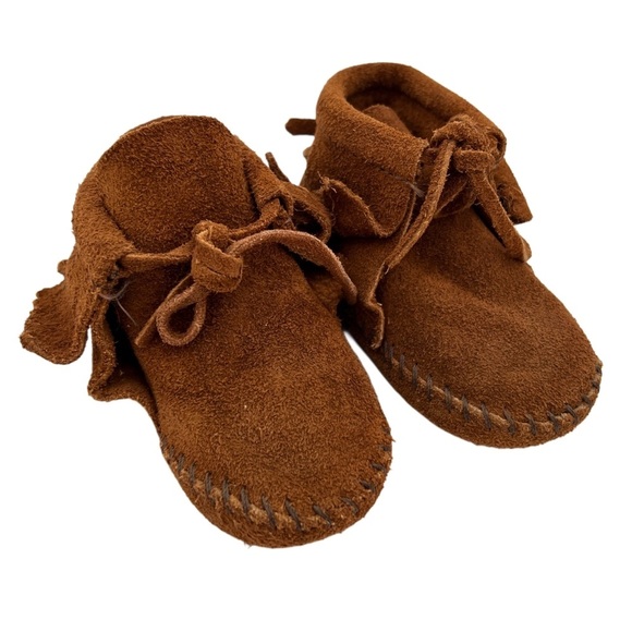 Minnetonka Infant‎ Fringe Bootie Brown SUEDE DREAMS shoes 4 12-18 months - Picture 2 of 16